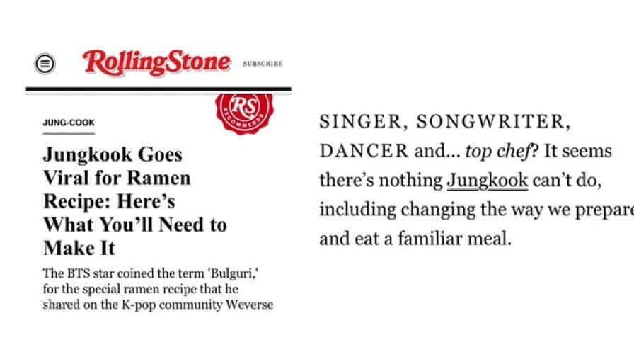 Rolling Stone lobt BTS' Jungkook