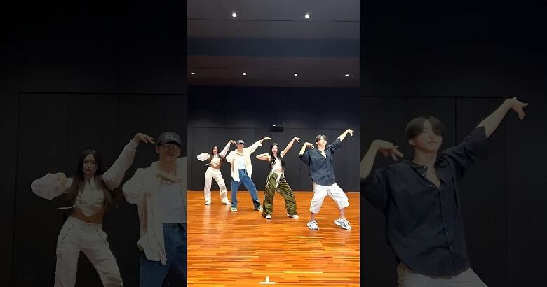 Wonwoo und Hoshi nehmen an NewJeans' Super Shy Tanz-Challenge teil