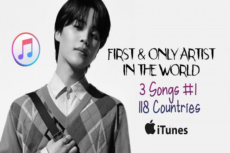 Jimin schreibt Geschichte - 3 Songs auf #1 in 118 Ländern auf iTunes