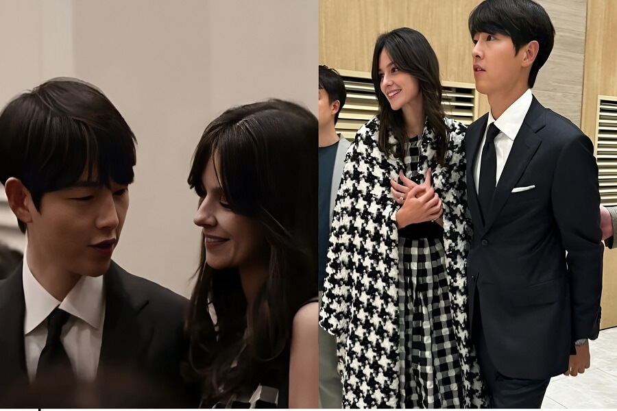 Song Joong Ki und Ehefrau bei der Hochzeit seiner jüngeren Schwester in Seoul